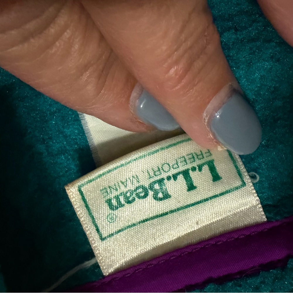 Vintage LL Bean Womens Teal Aqua Full Zip Fleece Jacket Small Medium S M - Picture 11 of 12